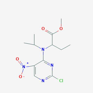 molecular formula C12H17ClN4O4 B13830148 Methyl 2-[(2-chloro-5-nitropyrimidin-4-yl)-propan-2-ylamino]butanoate 