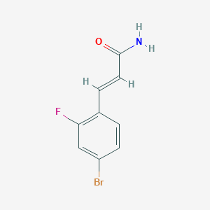molecular formula C9H7BrFNO B1383023 (2E)-3-(4-Bromo-2-fluorophenyl)prop-2-enamide CAS No. 568595-13-1