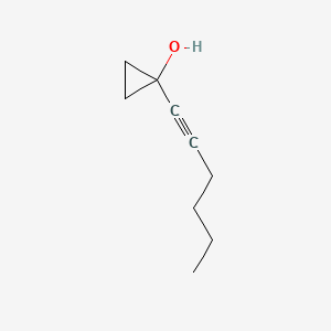 molecular formula C9H14O B13830293 Cyclopropanol, 1-(1-hexynyl)- 
