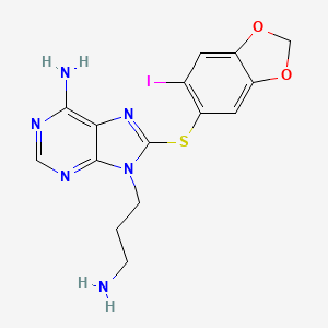 9-(3-Aminopropyl)-8-((6-iodobenzo-[d][1,3]dioxol-5-yl)thio)-9H-purin-6-amine