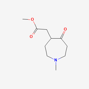molecular formula C10H17NO3 B13830503 Methyl 2-(1-methyl-5-oxoazepan-4-yl)acetate 