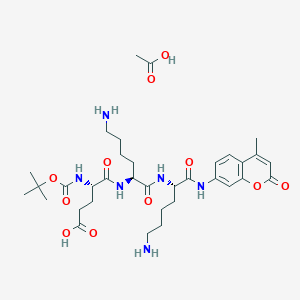 molecular formula C34H52N6O11 B13830515 Boc-Glu-Lys-Lys-Amc acetate salt 