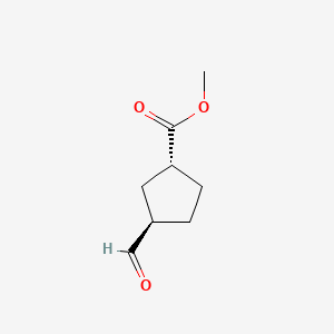 molecular formula C8H12O3 B13830522 methyl (1R,3R)-3-formylcyclopentane-1-carboxylate 