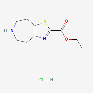 molecular formula C10H15ClN2O2S B1383065 Ethyl 5,6,7,8-tetrahydro-4H-thiazolo[4,5-d]azepine-2-carboxylate hydrochloride CAS No. 1422344-44-2
