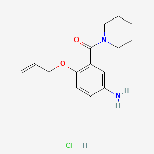 molecular formula C15H21ClN2O2 B13830732 Piperidine, 1-(5-amino-2-(2-propenyloxy)benzoyl)-, monohydrochloride CAS No. 30533-71-2
