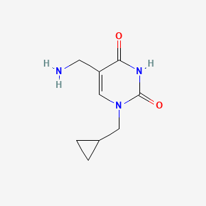 molecular formula C9H13N3O2 B1383074 5-(氨甲基)-1-(环丙基甲基)嘧啶-2,4(1H,3H)-二酮 CAS No. 2090276-81-4