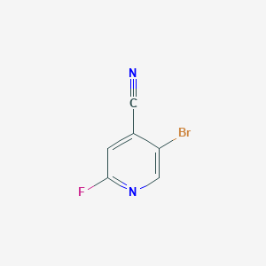 molecular formula C6H2BrFN2 B1383075 5-溴-2-氟异烟腈 CAS No. 1805584-19-3