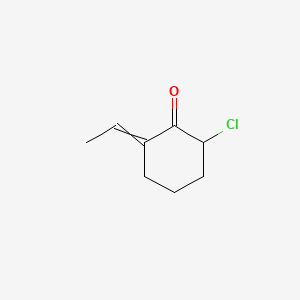 molecular formula C8H11ClO B13830788 Cyclohexanone, 2-chloro-6-ethylidene- 