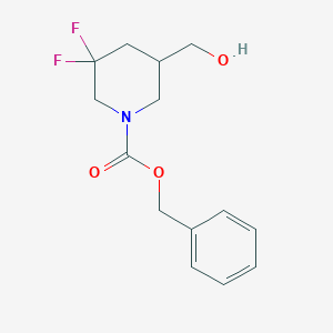 molecular formula C14H17F2NO3 B1383081 Benzyl 3,3-difluoro-5-(hydroxymethyl)piperidine-1-carboxylate CAS No. 1356339-31-5