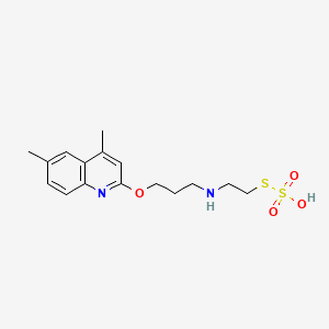 molecular formula C16H22N2O4S2 B13830867 S-2-((3-(4,6-Dimethyl-2-quinolyloxy)propyl)amino)ethyl hydrogen thiosulfate CAS No. 41287-31-4