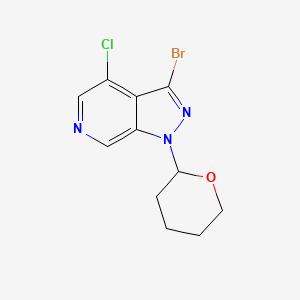 molecular formula C11H11BrClN3O B1383087 3-Bromo-4-chloro-1-(tetrahydro-2H-pyran-2-yl)-1H-pyrazolo[3,4-c]pyridine CAS No. 1416713-09-1