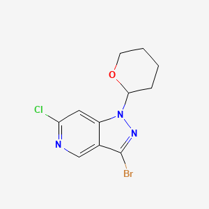 molecular formula C11H11BrClN3O B1383089 3-Bromo-6-chloro-1-tetrahydropyran-2-yl-pyrazolo[4,3-c]pyridine CAS No. 1416712-71-4