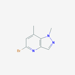 molecular formula C8H8BrN3 B1383090 5-Bromo-1,7-dimethyl-1H-pyrazolo[4,3-b]pyridine CAS No. 1956386-61-0