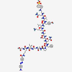 molecular formula C102H143N23O24S B13830909 h-Glu(edans)-val-tyr-leu-lys-ala-ser-gln-phe-pro-ala-gly-ile-lys(dabcyl)-gly-oh 