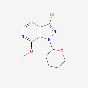 molecular formula C12H14BrN3O2 B1383092 3-Bromo-7-methoxy-1-(tetrahydro-2H-pyran-2-yl)-1H-pyrazolo[3,4-c]pyridine CAS No. 1416714-17-4