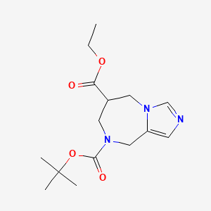molecular formula C15H23N3O4 B1383095 8-tert-Butyl 6-ethyl 6,7-dihydro-5H-imidazo[1,5-a][1,4]diazepine-6,8(9H)-dicarboxylate CAS No. 1330763-75-1