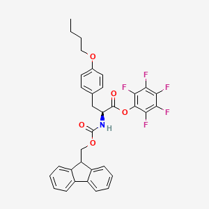 molecular formula C34H28F5NO5 B13830954 perfluorophenyl (S)-2-((((9H-fluoren-9-yl)methoxy)carbonyl)amino)-3-(4-butoxyphenyl)propanoate 