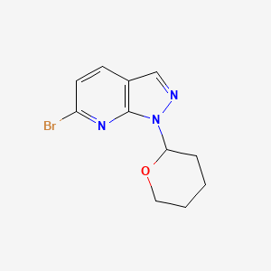 molecular formula C11H12BrN3O B1383103 6-Bromo-1-(tetrahydro-2H-pyran-2-yl)-1H-pyrazolo[3,4-b]pyridine CAS No. 1416714-18-5