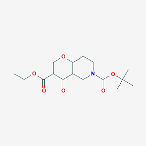 molecular formula C16H25NO6 B1383104 6-叔丁基 3-乙基 4-氧代六氢-2H-吡喃并[3,2-c]吡啶-3,6(7H)-二羧酸酯 CAS No. 1445950-95-7