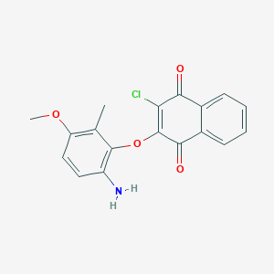 molecular formula C18H14ClNO4 B1383109 2-(6-氨基-3-甲氧基-2-甲基苯氧基)-3-氯萘-1,4-二酮 CAS No. 1933499-28-5