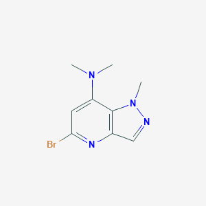 molecular formula C9H11BrN4 B1383120 5-Bromo-N,N,1-trimethyl-1H-pyrazolo[4,3-b]pyridin-7-amine CAS No. 1956367-04-6