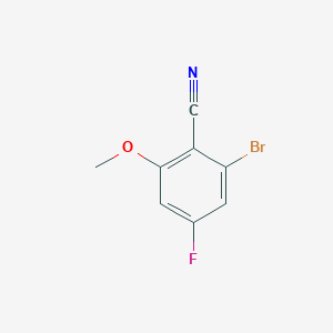 molecular formula C8H5BrFNO B1383133 2-溴-4-氟-6-甲氧基苯甲腈 CAS No. 1936155-98-4