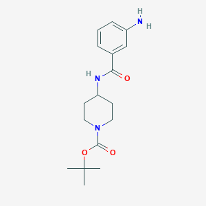 molecular formula C17H25N3O3 B1383141 4-(3-Aminobenzoylamino)piperidine-1-carboxylic acid tert-butyl ester CAS No. 909563-58-2