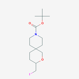 molecular formula C15H26INO3 B1383142 tert-Butyl 3-(iodomethyl)-2-oxa-9-azaspiro[5.5]undecane-9-carboxylate CAS No. 1330763-32-0