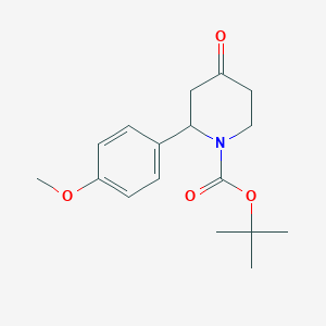 molecular formula C17H23NO4 B1383145 tert-Butyl 2-(4-methoxyphenyl)-4-oxopiperidine-1-carboxylate CAS No. 1823776-36-8
