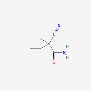 molecular formula C7H10N2O B13831477 Cyclopropanecarboxamide, 1-cyano-2,2-dimethyl- 