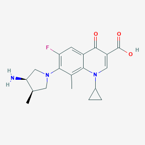 molecular formula C19H22FN3O3 B138315 7-[(3R,4R)-3-amino-4-methylpyrrolidin-1-yl]-1-cyclopropyl-6-fluoro-8-methyl-4-oxoquinoline-3-carboxylic acid CAS No. 127966-63-6