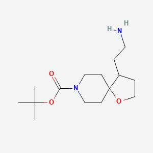 molecular formula C15H28N2O3 B1383156 tert-Butyl 4-(2-aminoethyl)-1-oxa-8-azaspiro[4.5]decane-8-carboxylate CAS No. 1824023-57-5