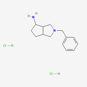 molecular formula C14H22Cl2N2 B1383157 2-Benzyl-octahydro-cyclopenta[c]pyrrol-4-ylamine dihydrochloride CAS No. 1956323-97-9