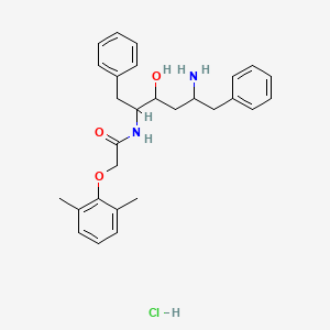 molecular formula C28H35ClN2O3 B13831641 N-(5-amino-3-hydroxy-1,6-diphenylhexan-2-yl)-2-(2,6-dimethylphenoxy)acetamide;hydrochloride 