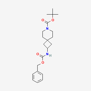 molecular formula C21H30N2O4 B1383172 tert-Butyl 2-(((benzyloxy)carbonyl)amino)-7-azaspiro[3.5]nonane-7-carboxylate CAS No. 1445951-36-9