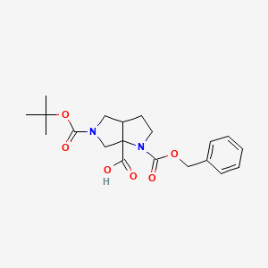 molecular formula C20H26N2O6 B1383173 1-((Benzyloxy)carbonyl)-5-(tert-butoxycarbonyl)octahydropyrrolo[3,4-b]pyrrole-6a-carboxylic acid CAS No. 1445951-82-5