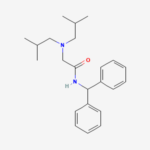 molecular formula C23H32N2O B13831873 Acetamide, 2-(bis(2-methylpropyl)amino)-N-(diphenylmethyl)- CAS No. 37390-19-5