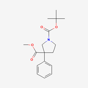 molecular formula C17H23NO4 B1383190 1-叔丁基 3-甲基 3-苯基吡咯烷-1,3-二羧酸酯 CAS No. 1417546-03-2