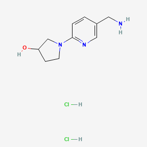 molecular formula C10H17Cl2N3O B1383191 1-[5-(Aminomethyl)-2-pyridinyl]-3-pyrrolidinol dihydrochloride CAS No. 1820734-44-8