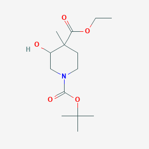 molecular formula C14H25NO5 B1383193 1-tert-butyl 4-Ethyl 3-hydroxy-4-methylpiperidine-1,4-dicarboxylate CAS No. 1823275-17-7