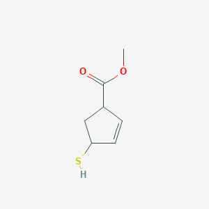 molecular formula C7H10O2S B13831938 Methyl 4-sulfanylcyclopent-2-ene-1-carboxylate 
