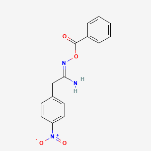 molecular formula C15H13N3O4 B13831958 Acetamidoxime, O-benzoyl-2-(p-nitrophenyl)- CAS No. 73623-31-1