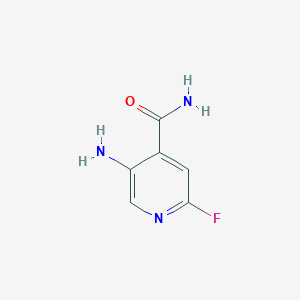 molecular formula C6H6FN3O B1383198 5-Amino-2-fluoroisonicotinamide CAS No. 1804146-12-0