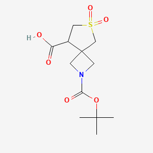 molecular formula C12H19NO6S B1383202 2-[(Tert-butoxy)carbonyl]-6,6-dioxo-6lambda6-thia-2-azaspiro[3.4]octane-8-carboxylic acid CAS No. 1453315-60-0
