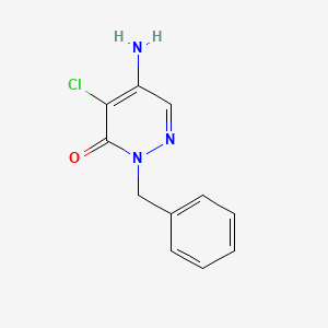 molecular formula C11H10ClN3O B1383203 5-Amino-2-benzyl-4-chloro-2,3-dihydropyridazin-3-one CAS No. 37626-99-6