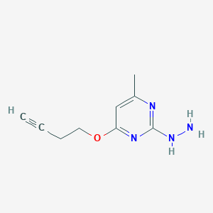 4-(But-3-yn-1-yloxy)-2-hydrazinyl-6-methylpyrimidine