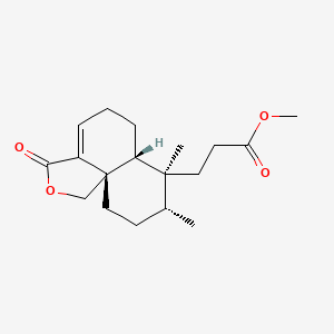 molecular formula C18H26O4 B13832157 methyl 3-[(6aR,7S,8R,10aS)-7,8-dimethyl-3-oxo-5,6,6a,8,9,10-hexahydro-1H-benzo[d][2]benzofuran-7-yl]propanoate 
