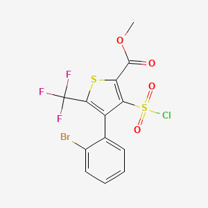 4-(2-Bromo-phenyl)-3-chlorosulfonyl-5-trifluoro-methyl-thiophene-2-carboxylic acid methyl ester