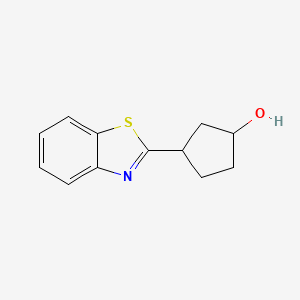 molecular formula C12H13NOS B13832184 Cyclopentanol, 3-(2-benzothiazolyl)- 