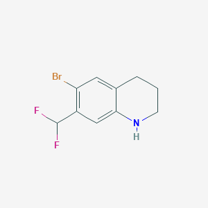 molecular formula C10H10BrF2N B1383223 6-溴-7-(二氟甲基)-1,2,3,4-四氢喹啉 CAS No. 1936429-80-9